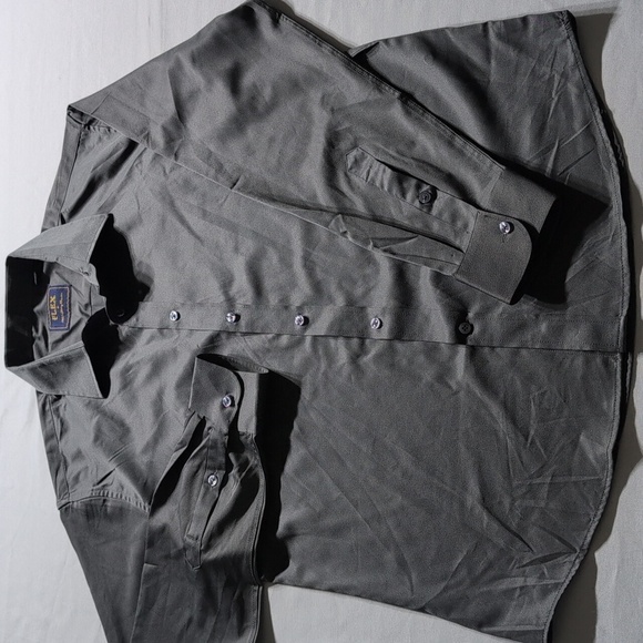 Flex Men's Luxury Collection Long Sleeve Button Up Shirt Gray Soft Fabric Size M - Picture 1 of 8